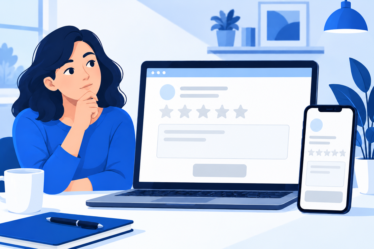 Blue customer feedback and response dashboard