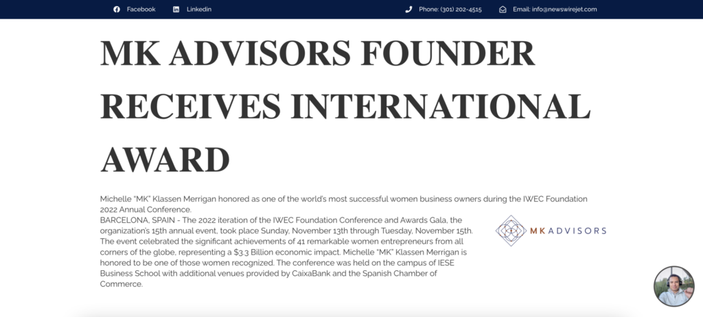 Award Press Release