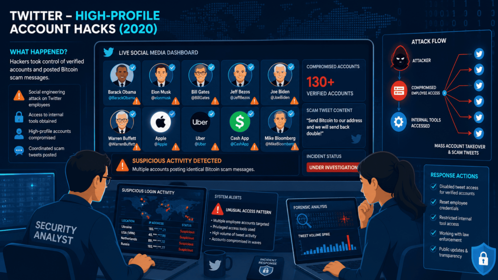 PR Crisis Management Examples in History: Twitter high-profile account hacks with attack flow and security response.&nbsp;
