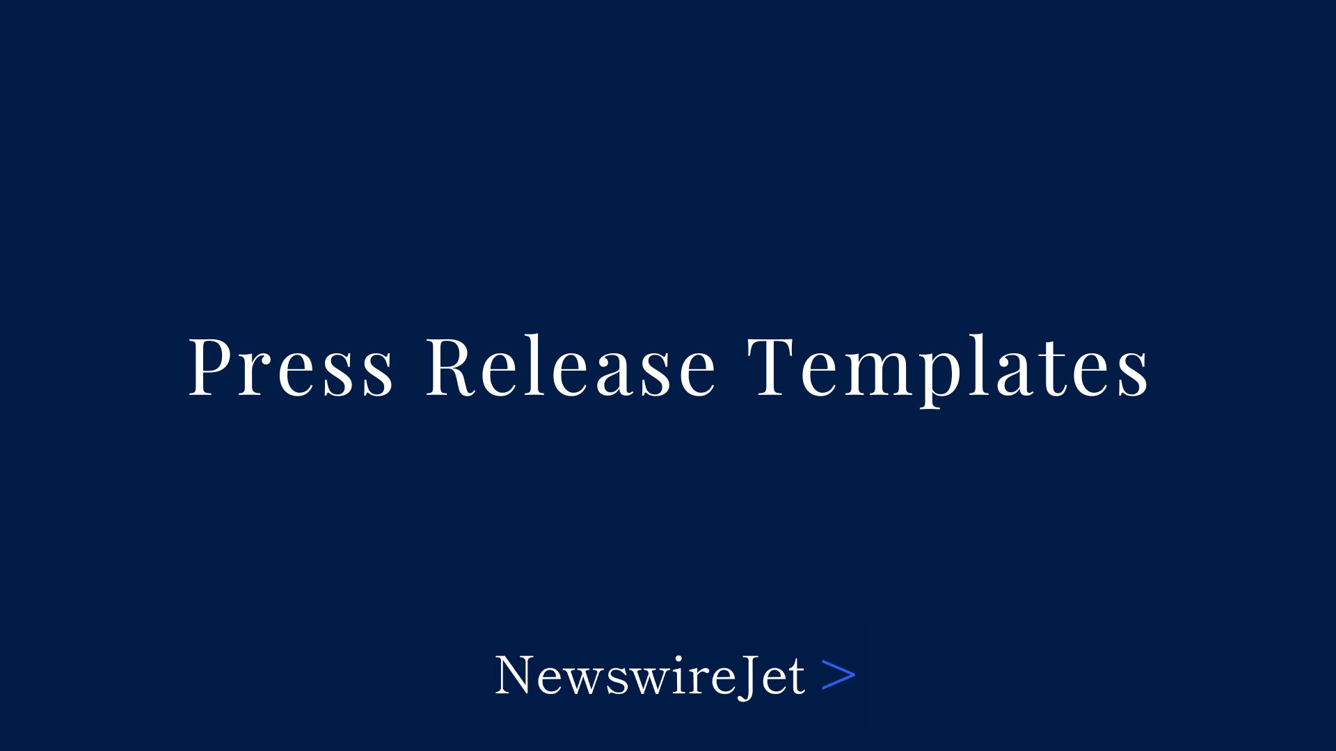 Press Release Templates