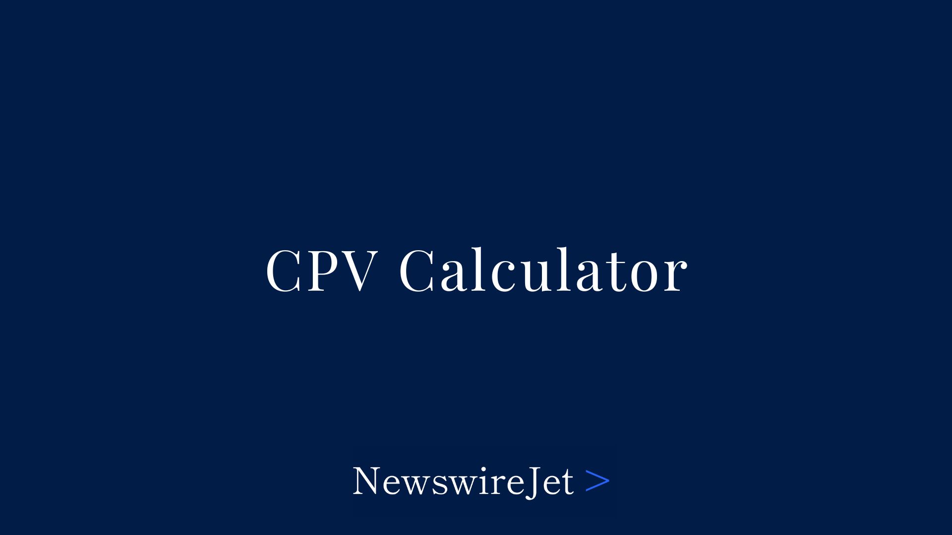 CPV Calculator