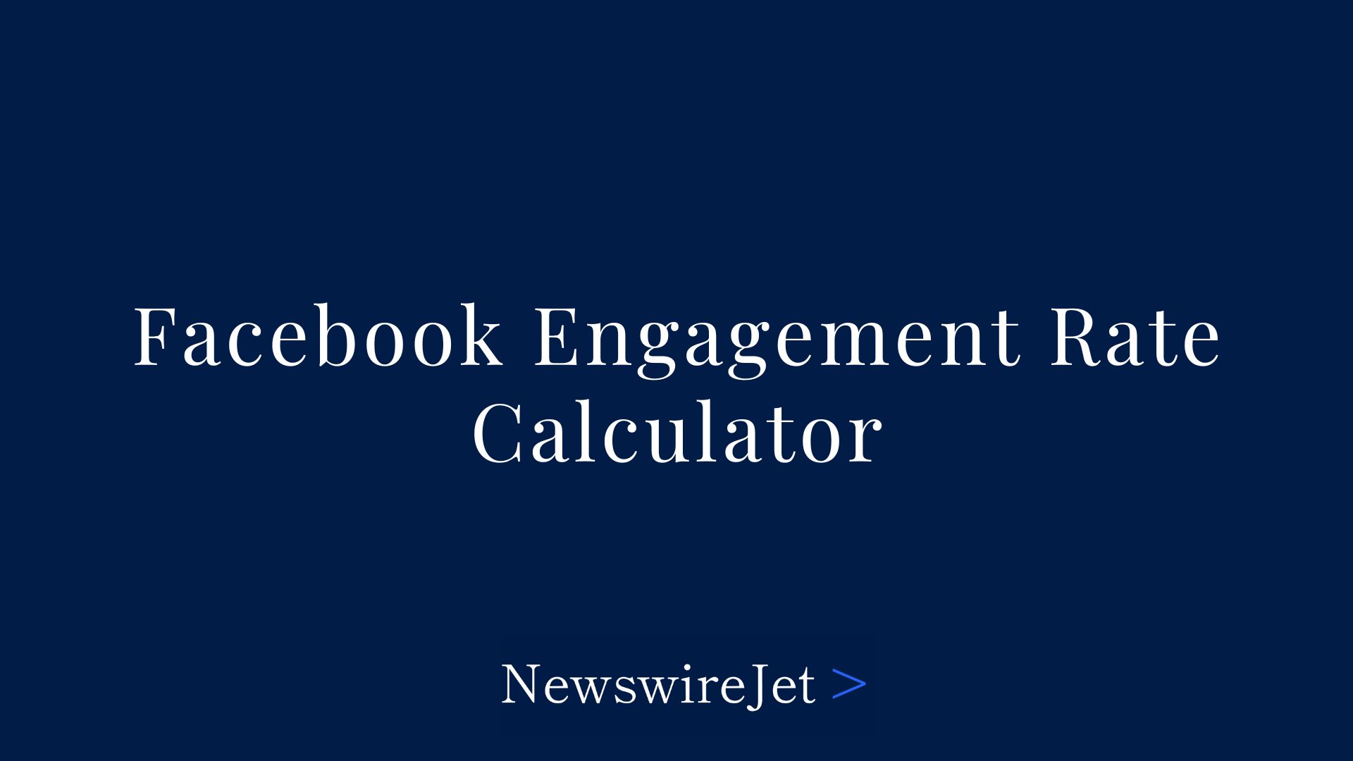 Facebook Engagement Rate Calculator