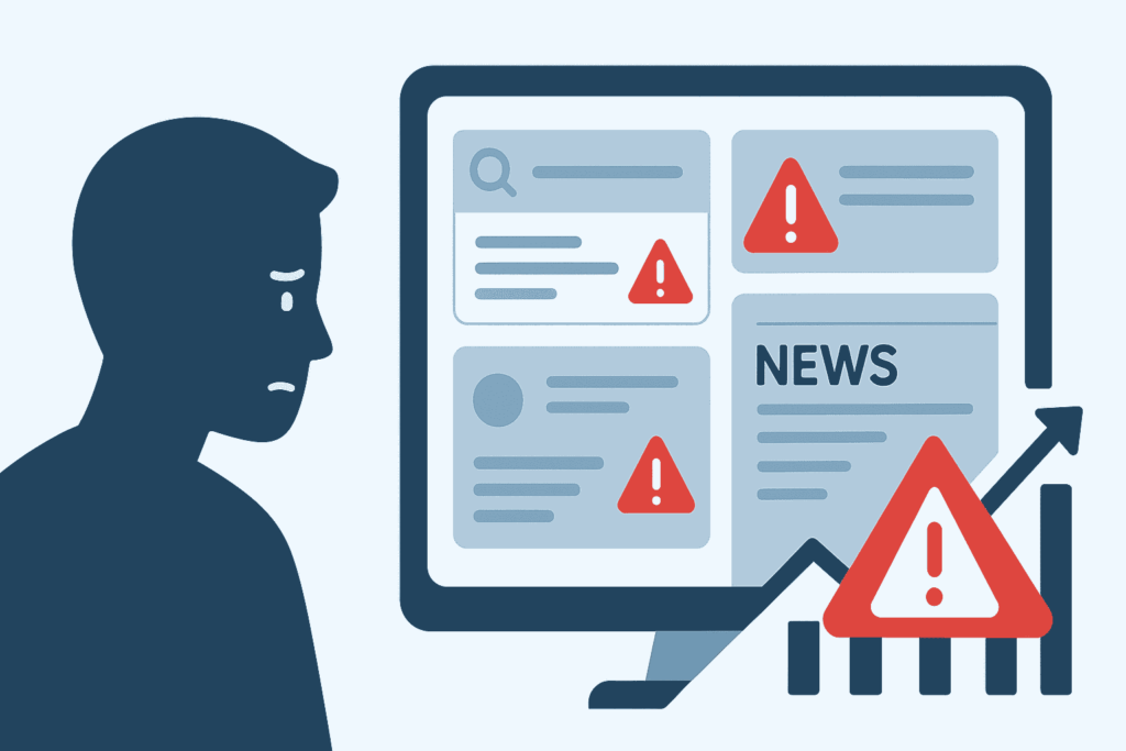 Illustration depicting online reputation risks and the need for vigilance during legal proceedings.