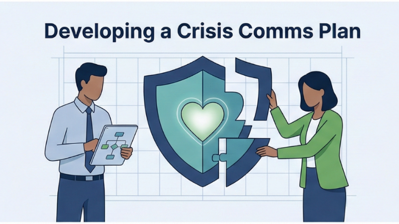 Developing a Crisis Comms Plan with team collaboration on crisis communication framework and strategy