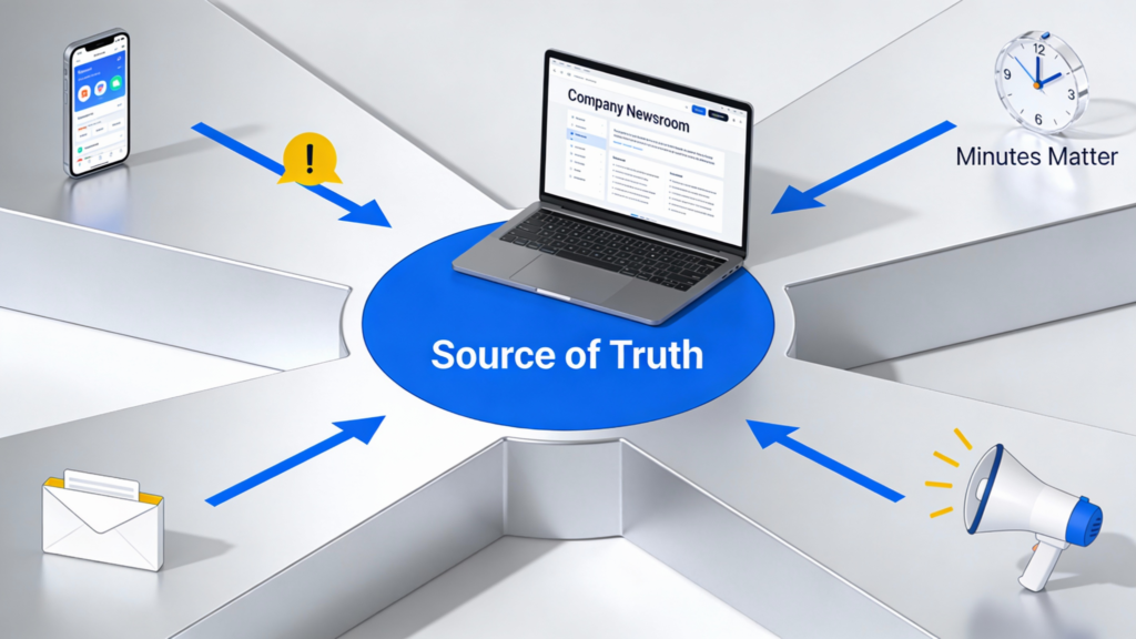 Crisis statement definition, examples & format: company newsroom as source of truth for multi-channel distribution