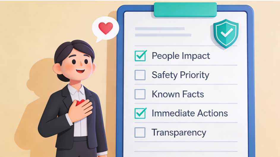 Crisis statement definition, examples & format checklist: people impact, immediate actions, and transparency