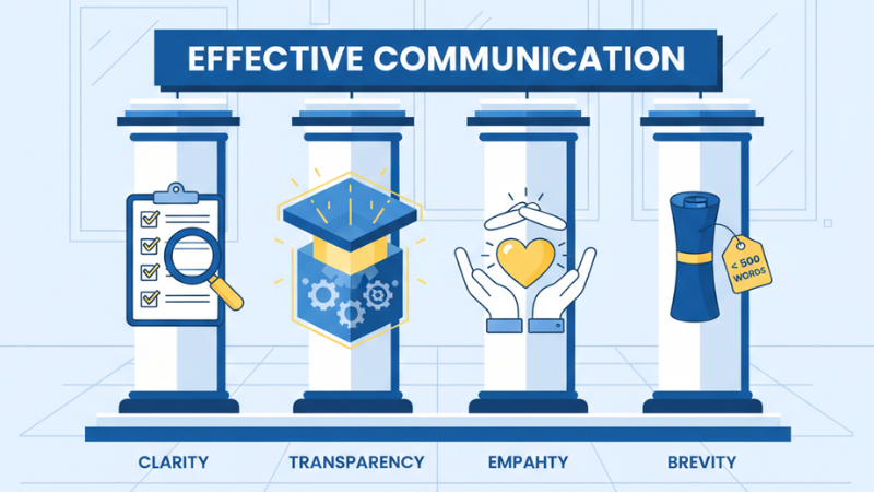 Crisis communication press release pillars: clarity, transparency, empathy, and brevity for effective messaging