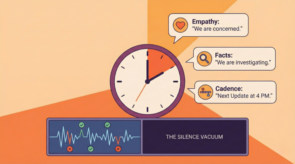 Developing a Crisis Comms Plan with empathy, facts, and cadence to avoid silence during emergencies