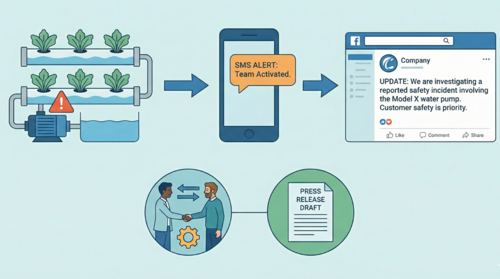 Developing a Crisis Comms Plan with multi-channel alerts from incident detection to press release